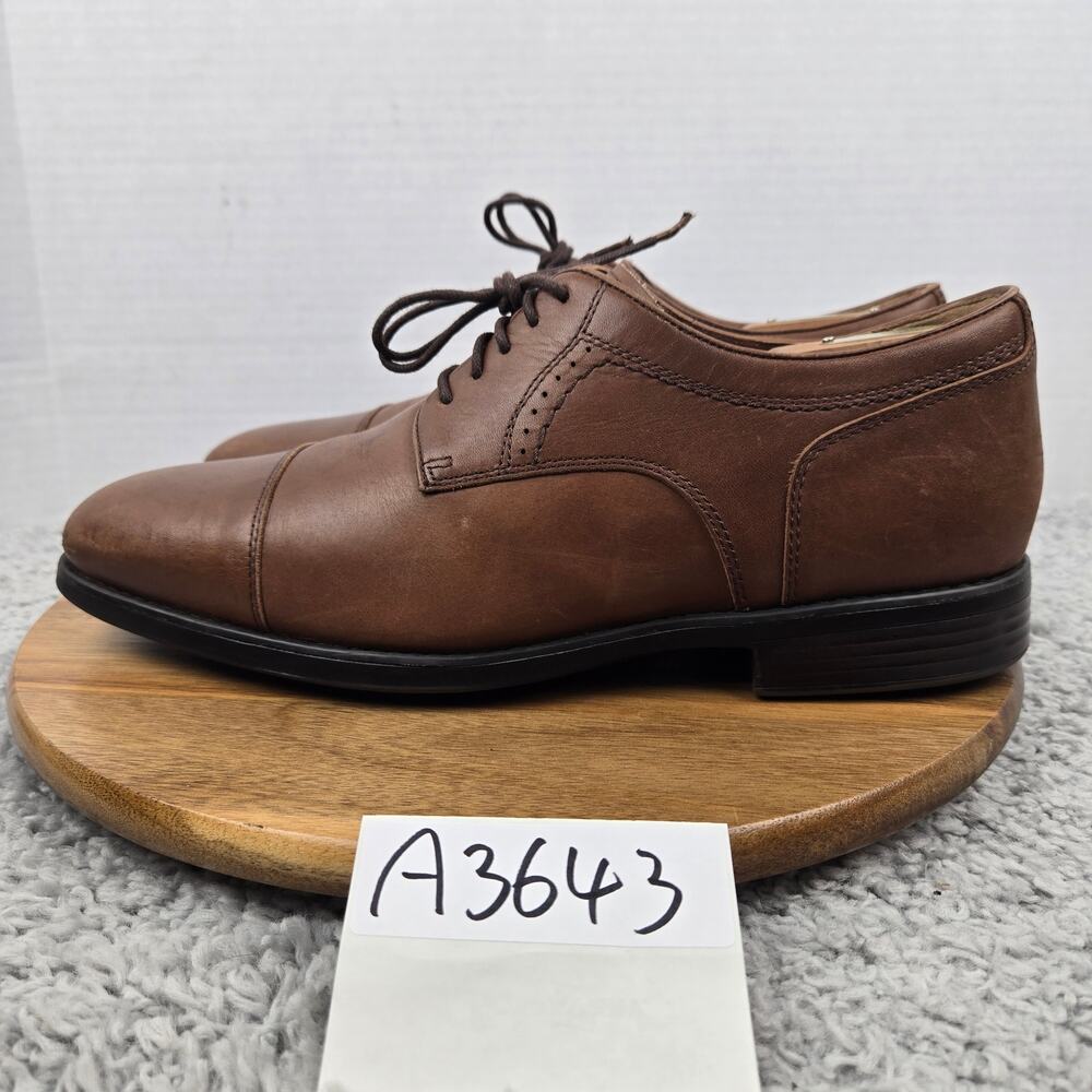 Johnston & Murphy Men 10M Branning XC4 Brown Leather Cap Toe Oxford Dress Shoe